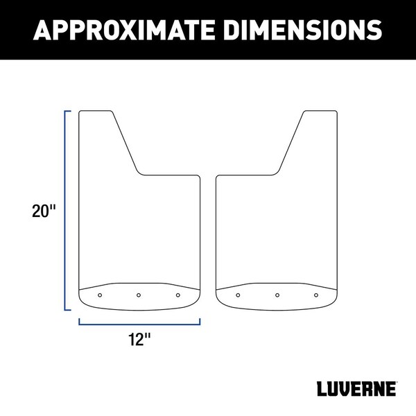 TEXTURED RUBBER MUD GUARDS - REAR 20IN